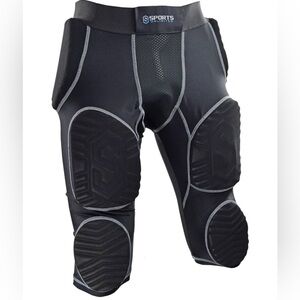 Sports Unlimited Adult 7 Pad Integrated Football Girdle -Flex Thigh Pads Men’s L